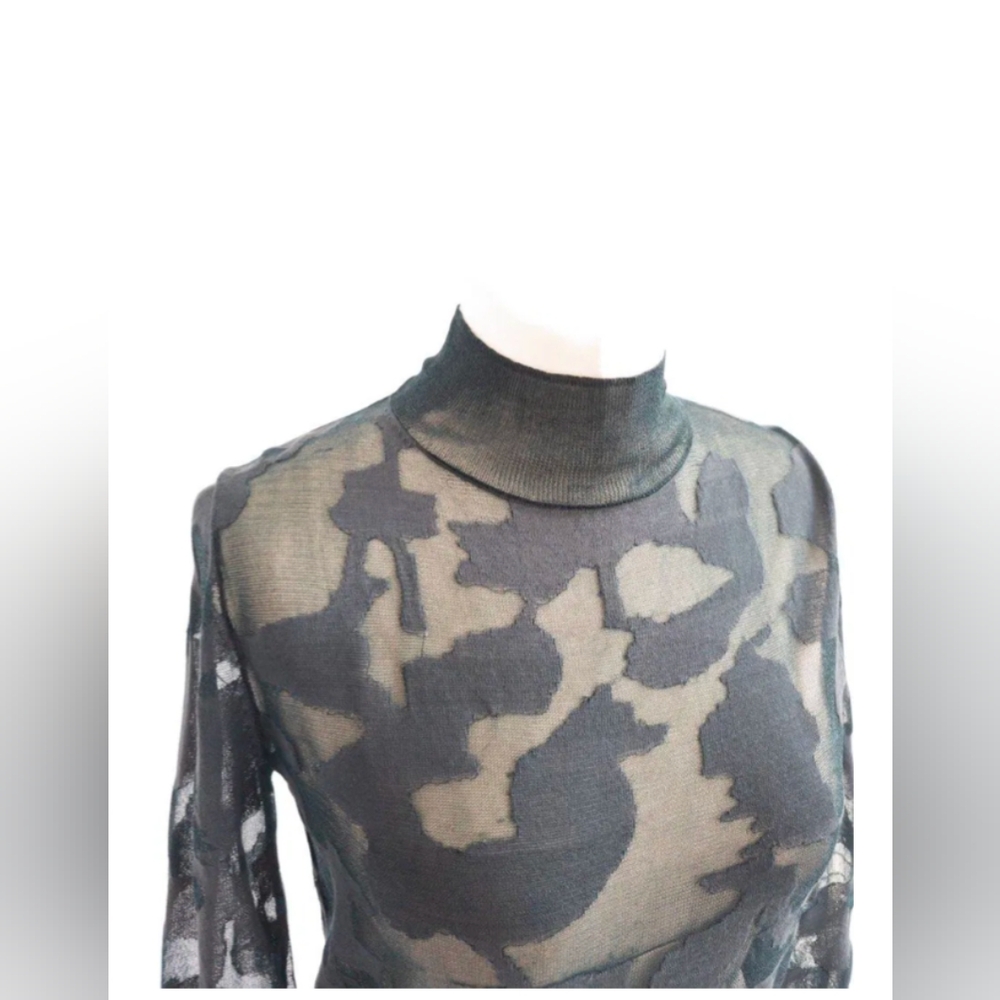 COS Abstract Art Detail Sheer Roll-neck Jumper - Picture 6 of 8